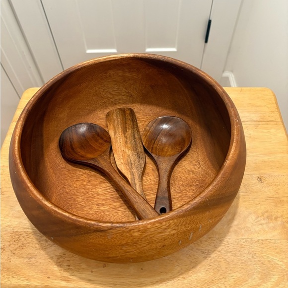 Acacia Salad Bowl Set - Picture 1 of 4